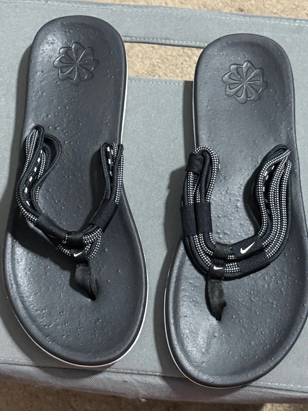 Nike Unisex EcoHaven NEXT NATURE Black Rope-Detail Flip Flop Sandals
